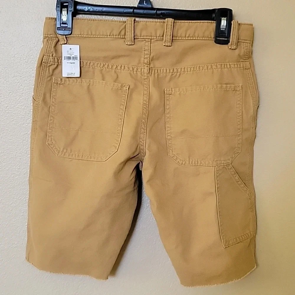 GAP Boys Brown Frayed Hem Shorts Casual Summer Vacation - Size 14